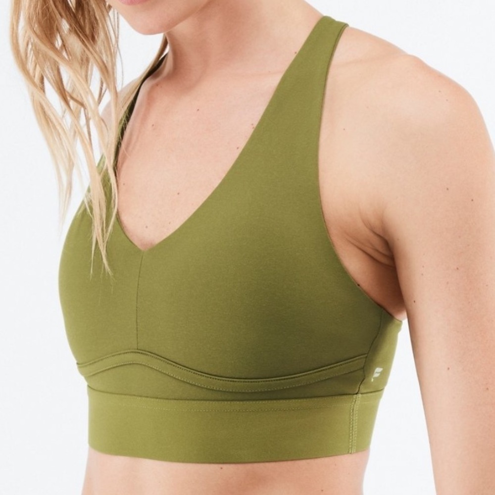 Fabletics all day every day bra ok, olive, small